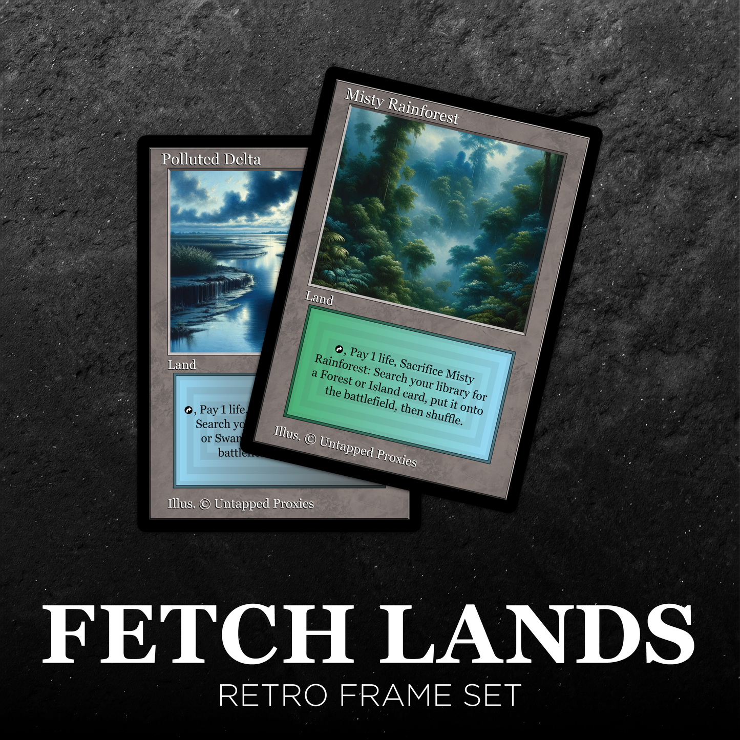 Retro Frame Fetch Lands Set
